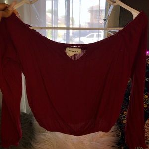Off the shoulder long sleeve top